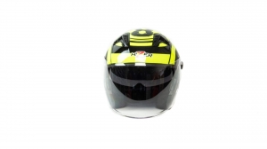 Шлем мото открытый HIZER J228 #1 (L) black/neon yellow