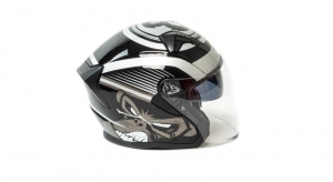 Шлем мото открытый HIZER J228 #2 (XL)  black/gray