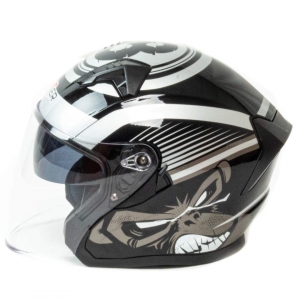 Шлем мото открытый HIZER J228 #2 (XL)  black/gray