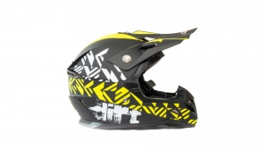 Шлем мото кроссовый HIZER 211 #2 (L)  black/green (подростковый)