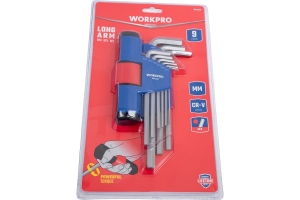 Набор шестигранных ключей WORKPRO 9 шт., с длинной Т-образной рукояткой (метрические) WP222027