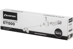 Триммер эл. CHAMPION ET1500 (разъемн.прям. 1500Вт 5.42кг корд 2*2мм 430мм + нож 3*255мм U-ручка)