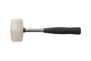 Киянка резиновая белая, металлическая ручка 45 мм ( 230 гр )