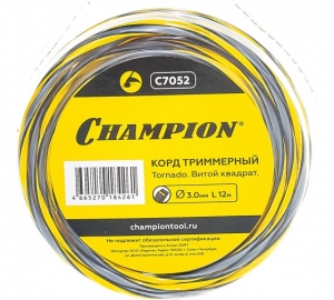 КОРД ТРИММЕРНЫЙ CHAMPION Tomado 3.0мм*12м (ВИТОЙ КВАДРАТ)