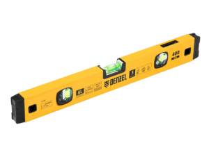 Уровень алюминиевый, магнит., фрезерованный, 3 глазка (1 зеркал.), 0,5 мм/м, 400 мм// Denzel