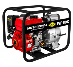 Мотопомпа бензиновая для грязной воды DDE WP 80 D (80мм, 1150 л/мин, 30м, 7 л.с)
