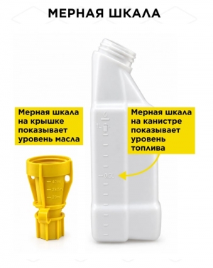 Канистра DDE для приготовления топливной смеси 1 л с крышкой - дозатором