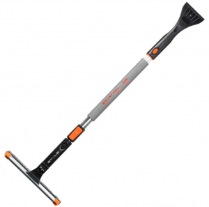 Щетка-сметка для снега со скребком и водосгоном, телескопическая, поворотная голова// Stels