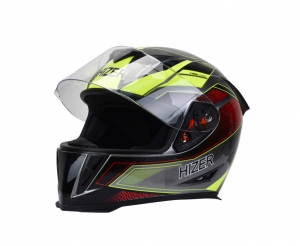 Шлем мото интеграл HIZER J5311 #4 (XL)  gray/neon yellow