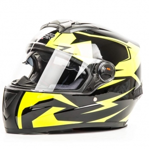 Шлем мото интеграл HIZER B561 #1 (S)  black/yellow