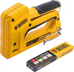 Степлер мебельный, тип 53 и 13, 6-14мм, тип 140, 10-14мм, тип 300, 15мм, тип 500, 15мм// Denzel