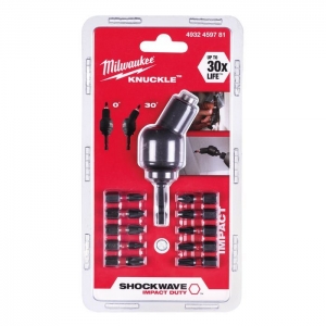 Насадка угловая 0-30° Knuckle SHOCKWAVE™ Milwaukee c набором бит 10шт GEN II