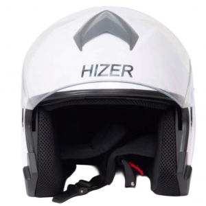Шлем мото открытый HIZER J232 #1 (L) white (2 визора)