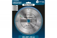 MU2160 Диск пильный универсальный 216х60Тх1,5/2,4х30мм Multirez MKSS