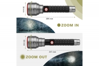 Фонарь светодиодный Swiss+Tech 4 режимный с индикацией заряда, ZOOM (1000LM, 1000м, акк. 21700, 4600mAH, 15 часов, зарядка USB-TYPE C, алюм.корп, IPX7) , ST031617
