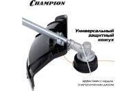 Триммер эл. CHAMPION ET1500 (разъемн.прям. 1500Вт 5.42кг корд 2*2мм 430мм + нож 3*255мм U-ручка)
