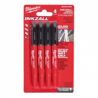Маркеры ультратонкие Черные INKZALL™ Milwaukee набор 4ед. для стройплощадки