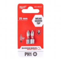 Бита PH1 25мм Milwaukee SHOCKWAVE™ (2шт/уп) GEN III