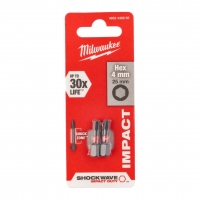Бита HEX4 25мм Milwaukee SHOCKWAVE™ (2шт/уп) GEN III