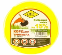 КОРД ТРИММЕРНЫЙ В БЛИСТЕРЕ DDE "CLASSIC LINE" (КРУГ) 2,4ММ х 15 М, ЖЕЛТЫЙ