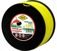 КОРД ТРИММЕРНЫЙ НА КАТУШКЕ DDE "CLASSIC LINE", 4ММ Х 90М, ЖЕЛТЫЙ