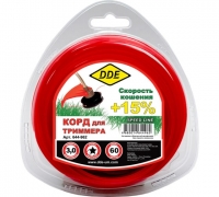 КОРД ТРИММЕРНЫЙ В БЛИСТЕРЕ DDE "SPEED LINE" (ЗВЕЗДА) 3,0 ММ х 60 М, КРАСНЫЙ
