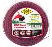 КОРД ТРИММЕРНЫЙ В БЛИСТЕРЕ DDE "STEEL ROD LINE" (КРЕСТ ВИТОЙ АРМИРОВАННЫЙ) 2,4 ММ х 90 М, ГОЛУБОЙКР