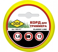 КОРД ТРИММЕРНЫЙ В БЛИСТЕРЕ DDE 1,6*12 желтый