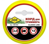КОРД ТРИММЕРНЫЙ В БЛИСТЕРЕ DDE 2,0*12 желтый