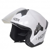 Шлем мото открытый HIZER J232 #1 (L) white (2 визора)