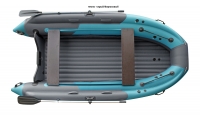 Лодка надувная SKAT TRITON 390NDFi с интегрированным фальшбортом. Цвет: Серый, бирюзовый.