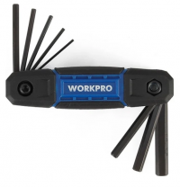 Набор складных шестигранных ключей PRO CR-V 8шт (метрический, прорезиненный корпус) Workpro