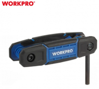 Набор складных шестигранных ключей PRO CR-V 8шт (метрический, прорезиненный корпус) Workpro