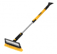 Щетка-сметка для снега со скребком, телескоп, поворотная голова, водосгон, 900-1200 мм //Denzel