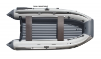 Лодка надувная REEF 390FНД с фальшбортом.  Цвет: Темно-серый, серый.