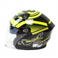 Шлем мото открытый HIZER J228 #1 (M) black/neon yellow