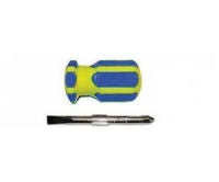 Отвертка с переставным жалом "коротыш", CrV сталь, сине-желтая пластиковая ручка 6х32 мм PH2/SL6