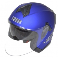 Шлем мото открытый HIZER J232 #2 (L) matte blue (2 визора)