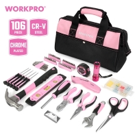 НАБОР ИНСТРУМЕНТОВ WORKPRO Pink Lady для домашнего ремонта с сумкой 75пр