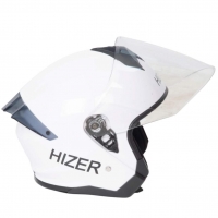 Шлем мото открытый HIZER J232 #1 (L) white (2 визора)
