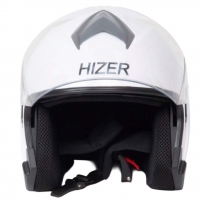 Шлем мото открытый HIZER J232 #1 (L) white (2 визора)
