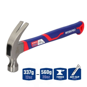 Молоток столярный с фиберглассовой рукояткой 560г WP241012 Workpro